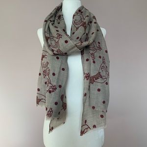 🐦 100% cashmere bird print scarf